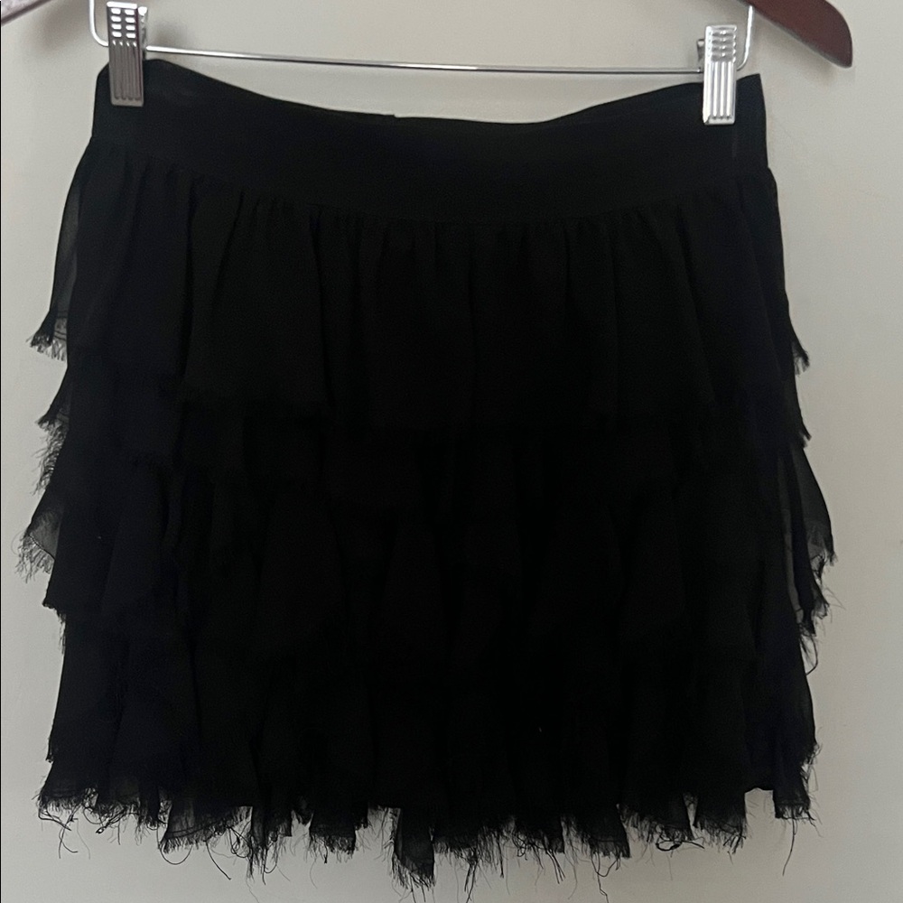 Free People Black Layered Mini Skirt